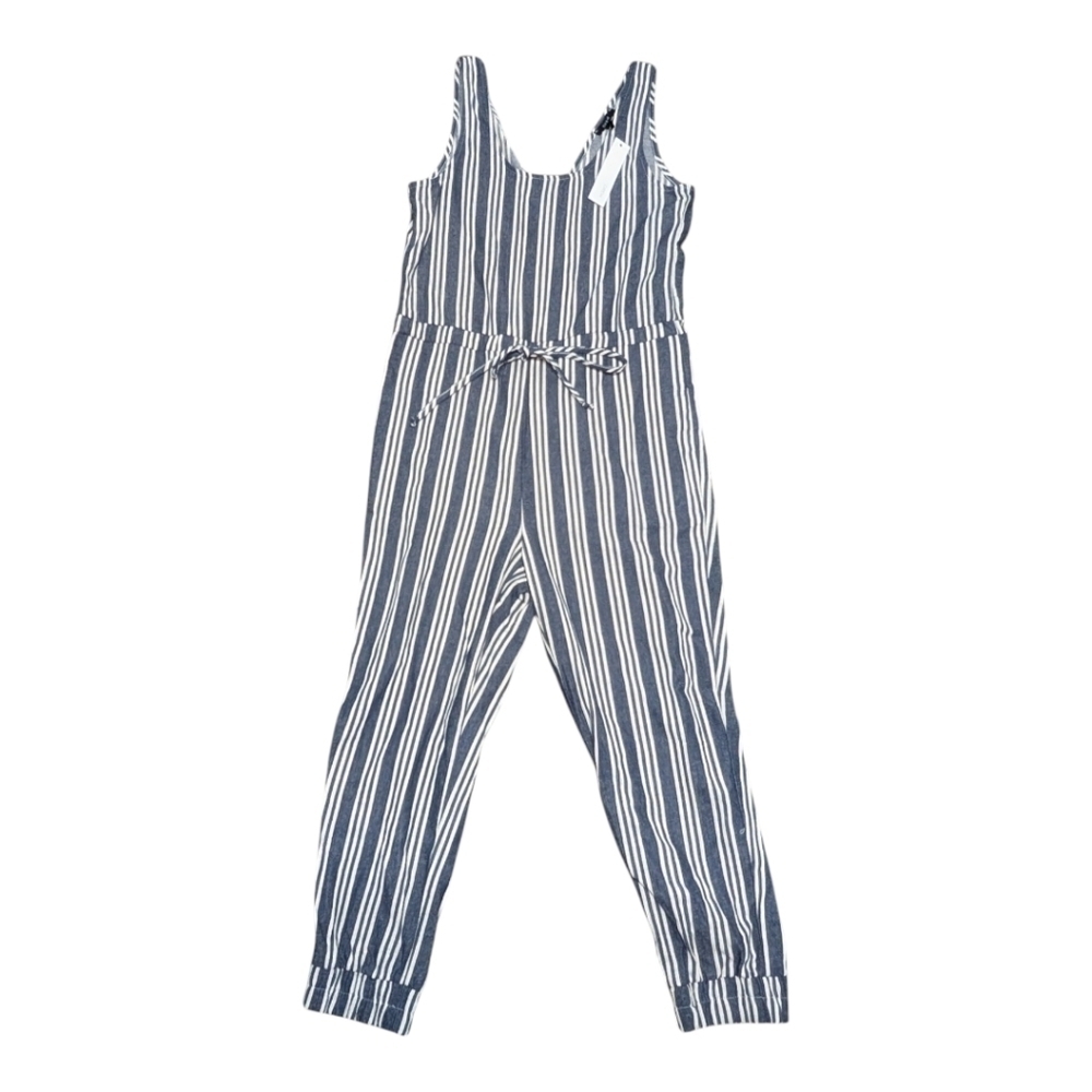 New DREW Chambray Stripe Jumpsuit Blue White (Women's XS)